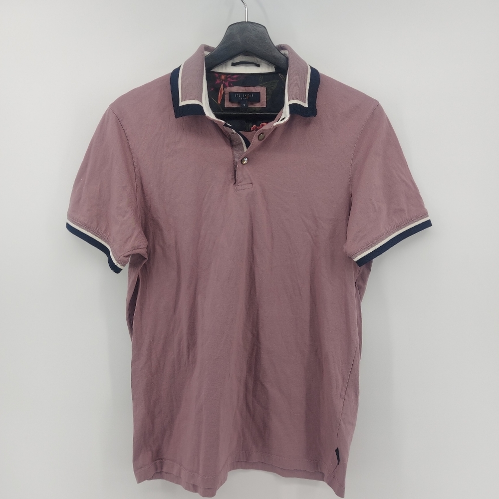 Ted Baker Polo Golf Shirt Size 3 Medium in Purple